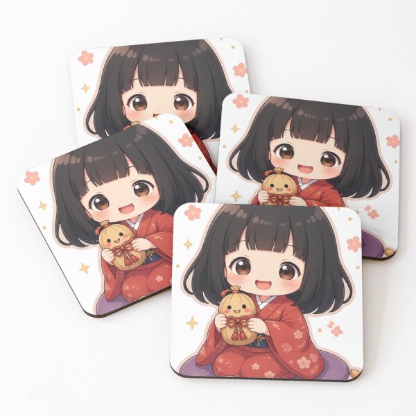 Item preview, Cute Chibi Zashiki Warashi Good Luck Japanese Spirit designed and sold by vekotpu.