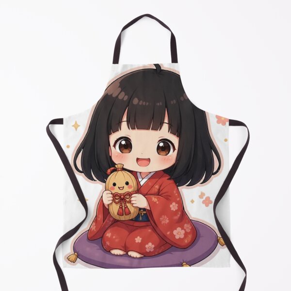Item preview, Cute Chibi Zashiki Warashi Good Luck Japanese Spirit designed and sold by vekotpu.