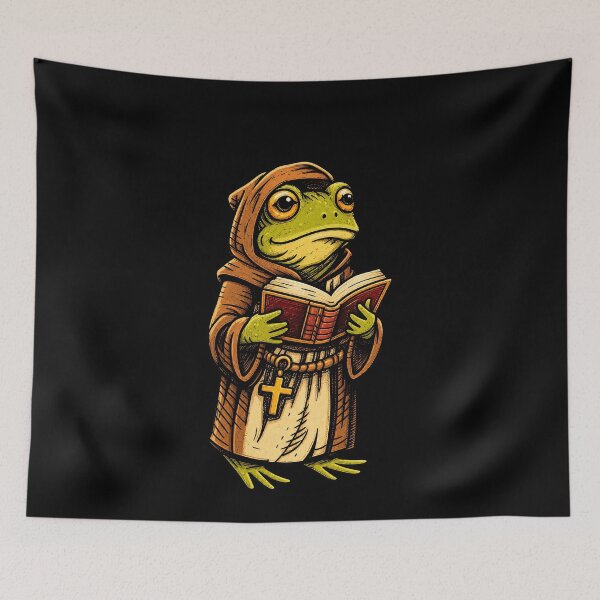 Item preview, Funny Monk Frog Reading Holy Book Art designed and sold by elderberry.