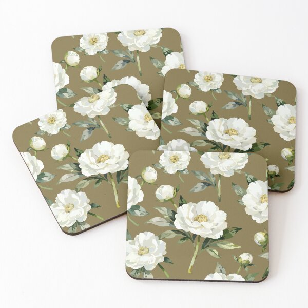 Item preview, Elegant White Peony Floral Seamless Pattern | Vintage Botanical Garden Design designed and sold by romyca creation_22.