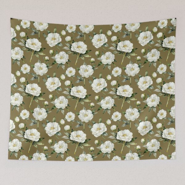 Item preview, Elegant White Peony Floral Seamless Pattern | Vintage Botanical Garden Design designed and sold by romyca creation_22.