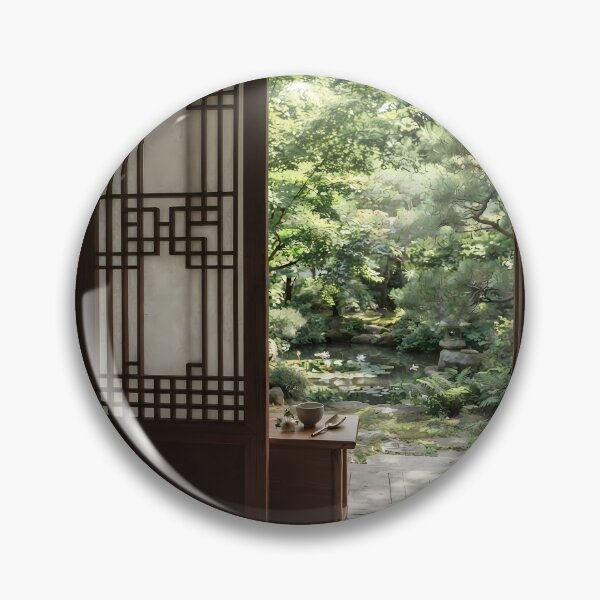 Item preview, Serene Korean Summer Garden Hanok View designed and sold by SOOstudio73.