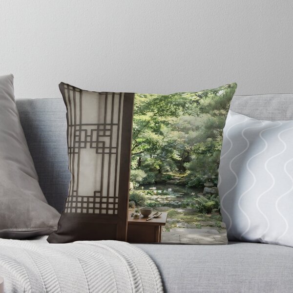 Item preview, Serene Korean Summer Garden Hanok View designed and sold by SOOstudio73.