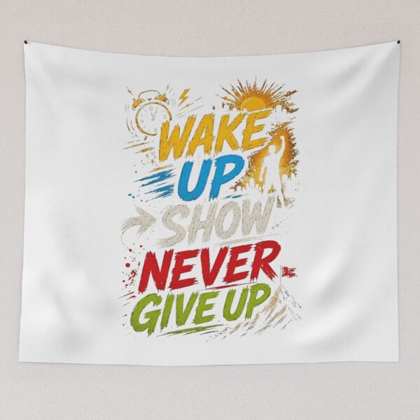 Item preview, Wake Up Show Never Give Up – Motivational Typography Sunrise Design | Inspirational Quote T-Shirt | Positive Mindset Graphic Tee | Success Motivation Gift designed and sold by GloboStyle Design .