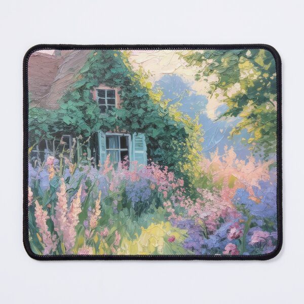 Item preview, Wildflower Cottage Garden Wall Art | Monet Inspired Impressionist Cottagecore Landscape | French Country Floral Painting designed and sold by Tamas Das.