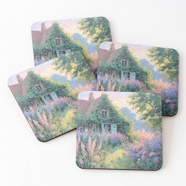 Item preview, Wildflower Cottage Garden Wall Art | Monet Inspired Impressionist Cottagecore Landscape | French Country Floral Painting designed and sold by Tamas Das.