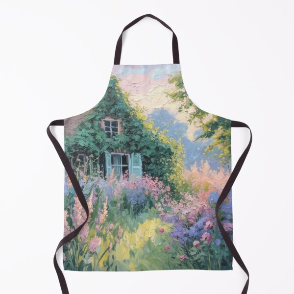 Item preview, Wildflower Cottage Garden Wall Art | Monet Inspired Impressionist Cottagecore Landscape | French Country Floral Painting designed and sold by Tamas Das.