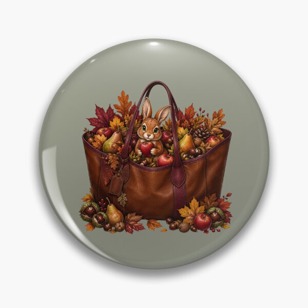 Item preview, Autumn Harvest Tote – Cute Bunny, Apples, Pears & Fall Leaves designed and sold by Aimetoi.