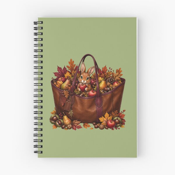 Item preview, Autumn Harvest Tote – Cute Bunny, Apples, Pears & Fall Leaves designed and sold by Aimetoi.