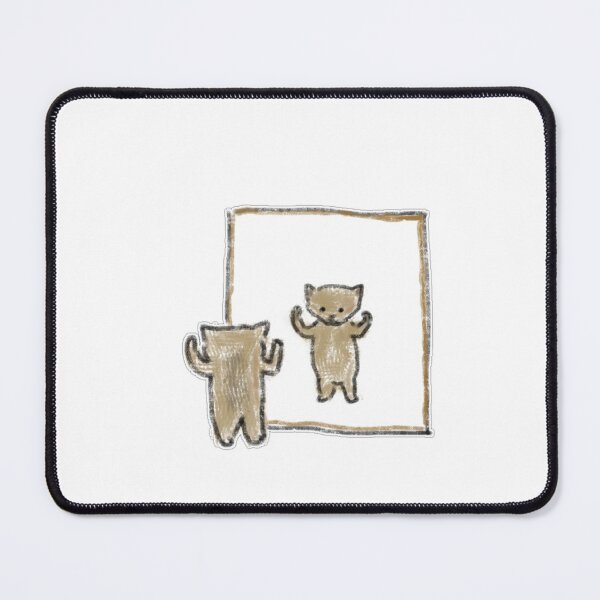 Item preview, Cute Cat Flexing Muscles in Mirror Meme Art designed and sold by raun.draw.