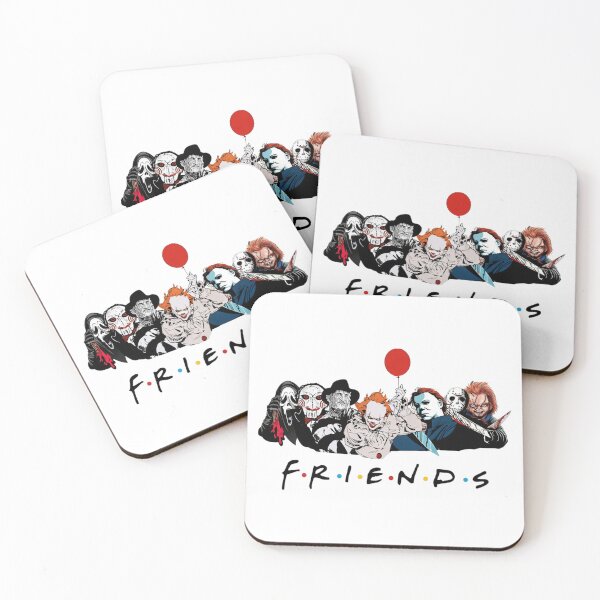 Item preview, Horror Icons Friends Parody Cult Classic Poster designed and sold by Vicky021.