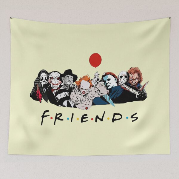 Item preview, Horror Icons Friends Parody Cult Classic Poster designed and sold by Vicky021.