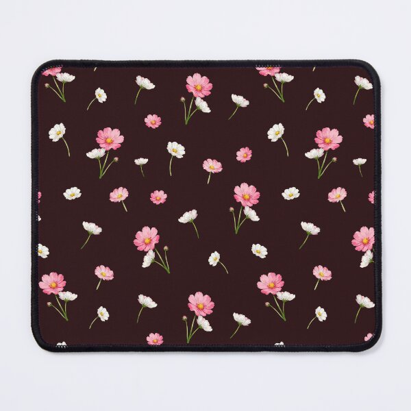 Item preview, Pink & White Cosmos Floral Pattern on Deep Burgundy | Elegant Seamless Botanical Design designed and sold by romyca creation_22.