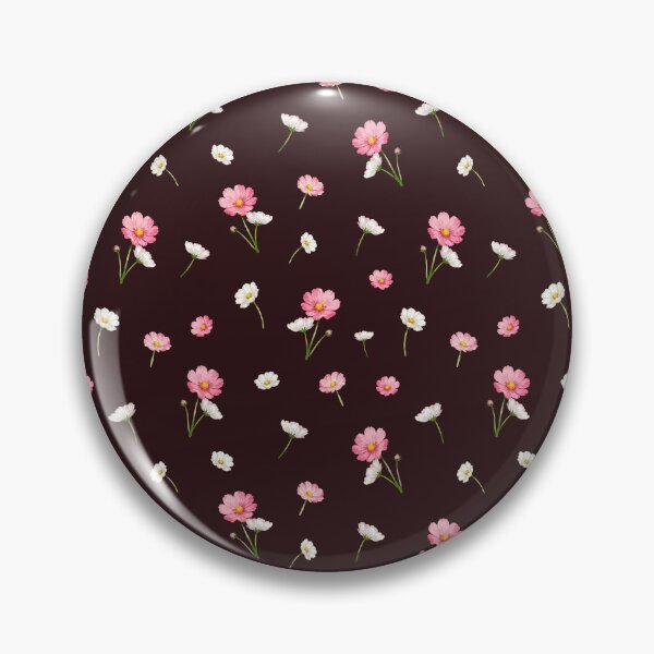 Item preview, Pink & White Cosmos Floral Pattern on Deep Burgundy | Elegant Seamless Botanical Design designed and sold by romyca creation_22.