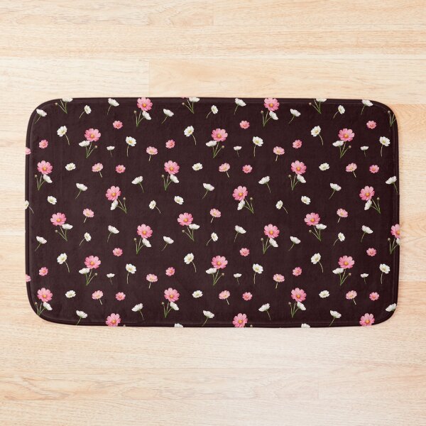 Item preview, Pink & White Cosmos Floral Pattern on Deep Burgundy | Elegant Seamless Botanical Design designed and sold by romyca creation_22.