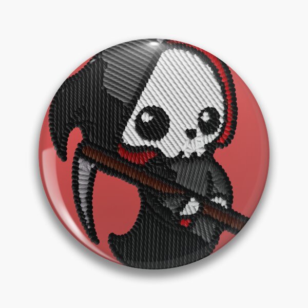 Item preview, Kawaii Grim Reaper Embroidery Patch Sticker designed and sold by · GAMING SOUL ·.