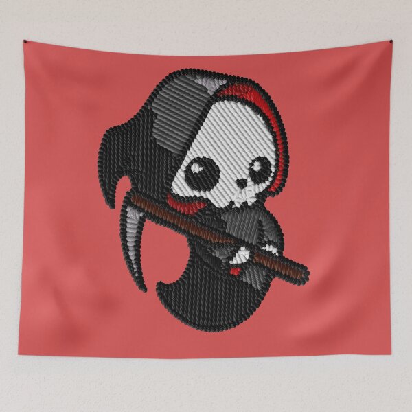 Item preview, Kawaii Grim Reaper Embroidery Patch Sticker designed and sold by · GAMING SOUL ·.