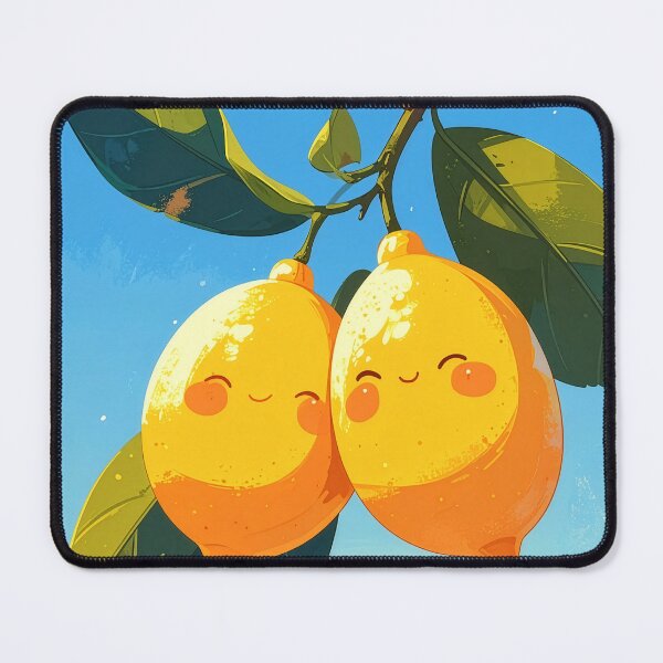 Item preview, Cute lemon couple kawaii fruit art happy citrus adorable summer kitchen wall decor print gift designed and sold by icemanphotos.