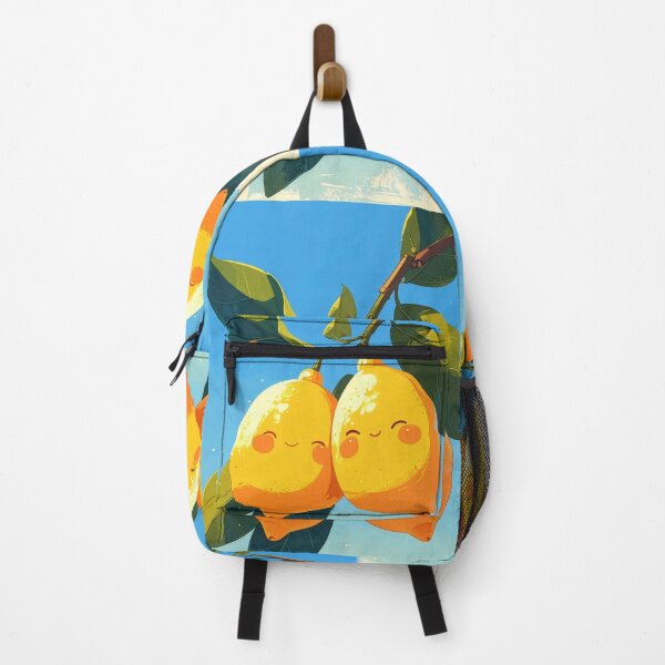 Item preview, Cute lemon couple kawaii fruit art happy citrus adorable summer kitchen wall decor print gift designed and sold by icemanphotos.