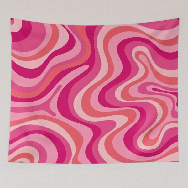 Item preview, Liquid Swirl Retro Abstract in pinks and peach tones, Light Blush, Cream, and White designed and sold by Differenceee.