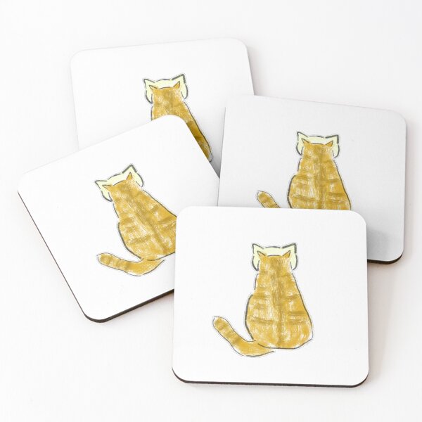Item preview, Cute Orange Tabby Cat Eating Food Bowl Art designed and sold by raun.draw.