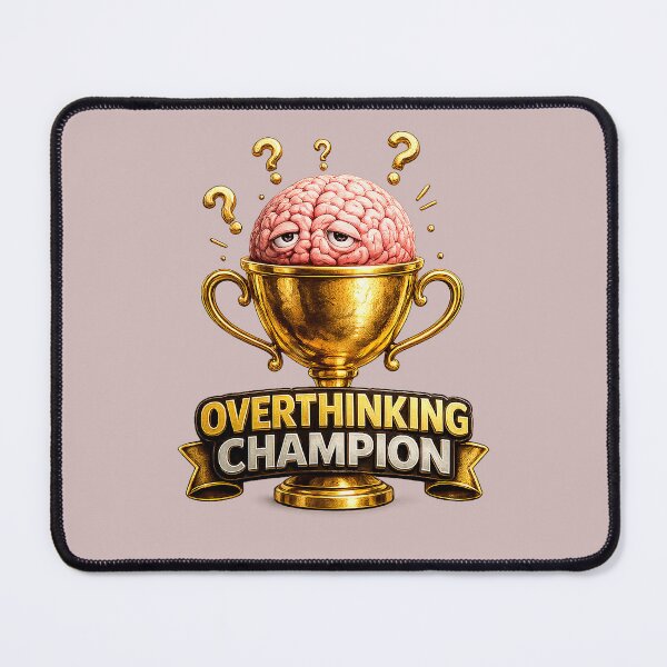 Item preview, Overthinking Champion | Funny Overthinker Trophy Design | Anxiety & Introvert Humor Gift designed and sold by GottaPics.