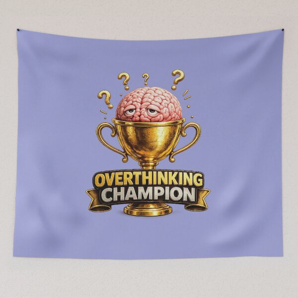 Item preview, Overthinking Champion | Funny Overthinker Trophy Design | Anxiety & Introvert Humor Gift designed and sold by GottaPics.