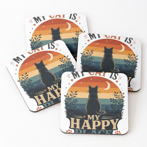 Item preview, My Cat Is My Happy Place Vintage Cat Lover Retro Gift designed and sold by Salma.Store.