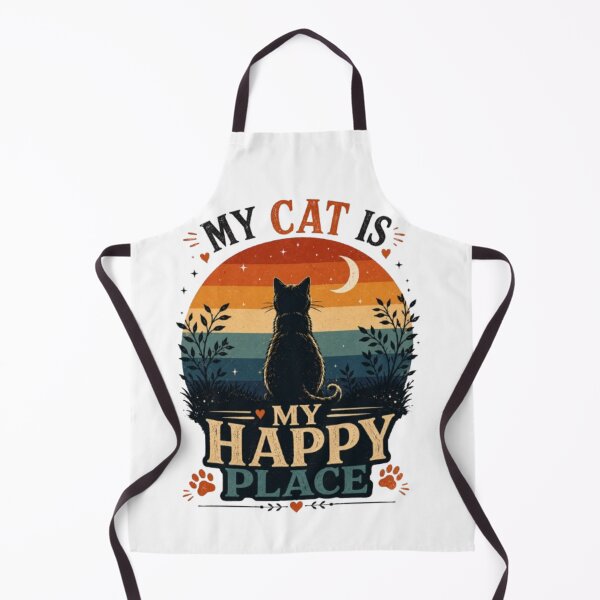 Item preview, My Cat Is My Happy Place Vintage Cat Lover Retro Gift designed and sold by Salma.Store.