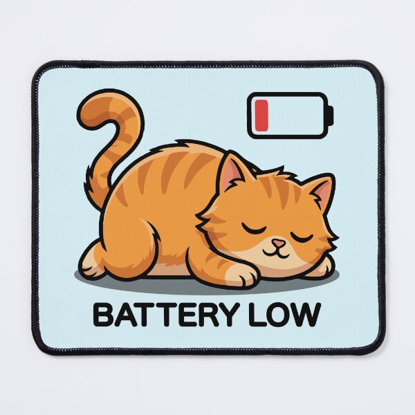 Item preview, Battery Low Cat designed and sold by MitxelDesigns.