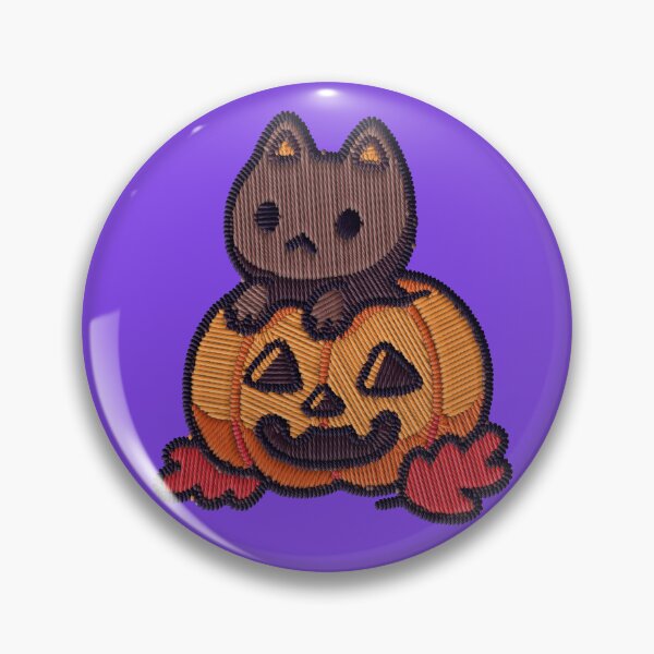 Item preview, Kawaii Cat in Pumpkin Embroidery Patch Sticker designed and sold by · GAMING SOUL ·.