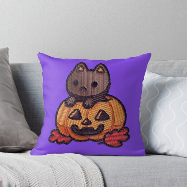 Item preview, Kawaii Cat in Pumpkin Embroidery Patch Sticker designed and sold by · GAMING SOUL ·.