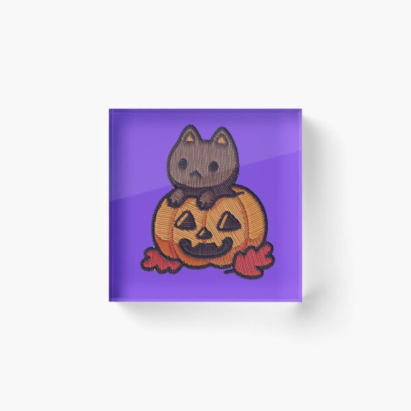 Item preview, Kawaii Cat in Pumpkin Embroidery Patch Sticker designed and sold by · GAMING SOUL ·.
