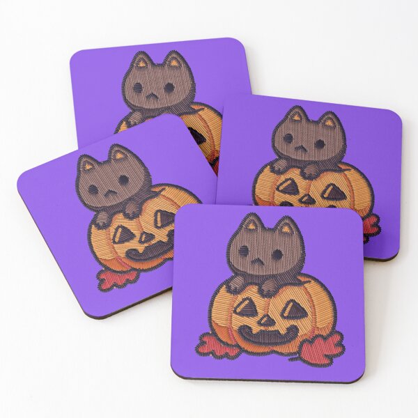 Item preview, Kawaii Cat in Pumpkin Embroidery Patch Sticker designed and sold by · GAMING SOUL ·.