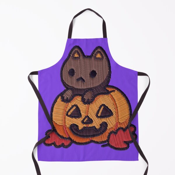 Item preview, Kawaii Cat in Pumpkin Embroidery Patch Sticker designed and sold by · GAMING SOUL ·.