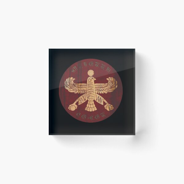 Artikelvorschau, Antikes persisches Falkenemblem • Kampfgezeichnetes Adler-Kaiserwappen • Historisches Siegel in Keilschrift von Kyros entworfen und verkauft von worldwarvintage.
