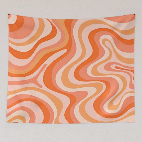 Item preview, Liquid Swirl Retro Abstract in oranges tones, Cream, and White designed and sold by Differenceee.