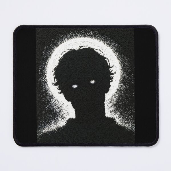 Item preview, Dark Silhouette of a Person with Glowing Eyes and White Halo Aura designed and sold by Mike Kiev art.