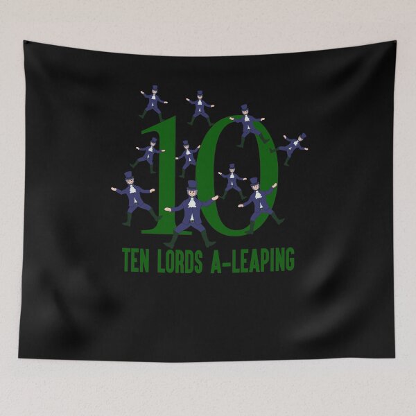 Item preview, Ten Lords A Leaping Song 12 Days Christmas Numbers Green designed and sold by KNUXX Shop.