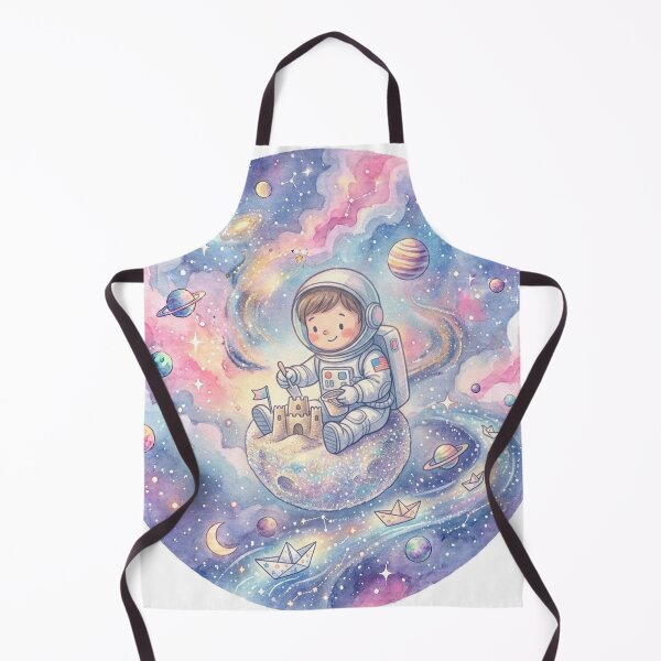 Item preview, Kawaii Astronaut Building a Sandcastle in Space | Pastel Galaxy Watercolor Art designed and sold by RoyArt0.