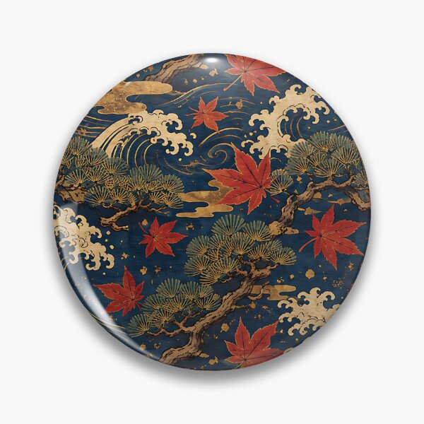 Item preview, Vintage Japanese Woodblock Autumn Maple Pattern designed and sold by Thai Vibe Studio.