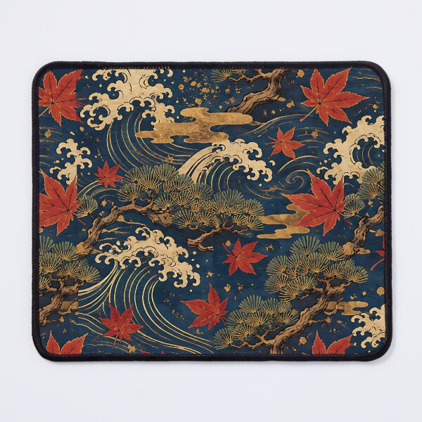Item preview, Vintage Japanese Woodblock Autumn Maple Pattern designed and sold by Thai Vibe Studio.