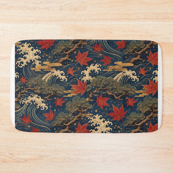 Item preview, Vintage Japanese Woodblock Autumn Maple Pattern designed and sold by Thai Vibe Studio.