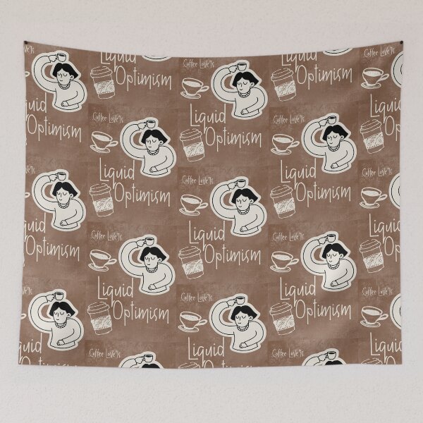 Item preview, Liquid Optimism Cute Minimalist Coffee Lovers Art designed and sold by Artemis & Woven Collective.