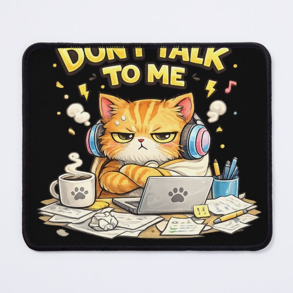 Item preview, Don’t Talk to Me Orange Cat Headphones Coffee designed and sold by EssentialsWear.