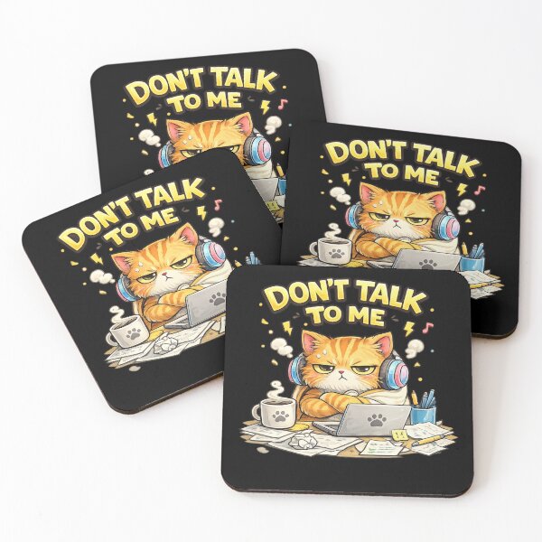 Item preview, Don’t Talk to Me Orange Cat Headphones Coffee designed and sold by EssentialsWear.