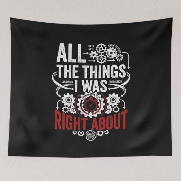 Item preview, All The Things I Was Right About Sarcastic Mechanic Gears Typography Classic T-Shirt designed and sold by pawsome purrfect.