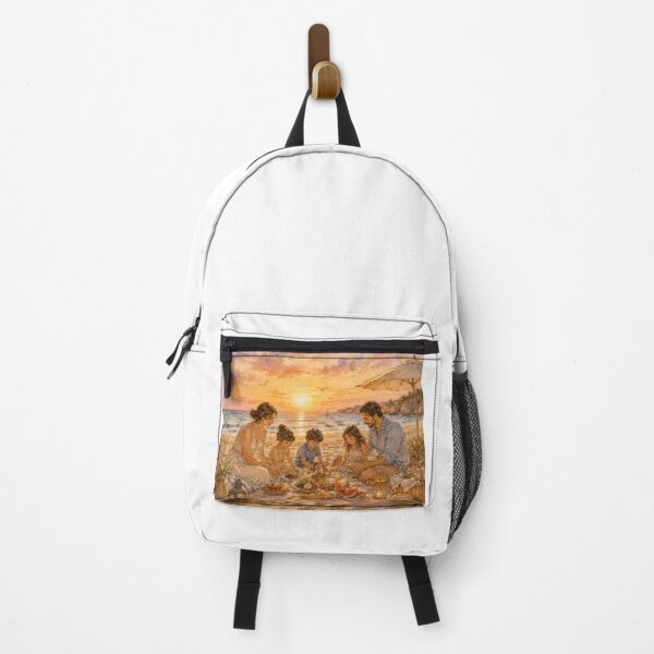Item preview, Family Sunset Picnic by the Sea – Warm Summer Beach Watercolor designed and sold by NestDesigns01.