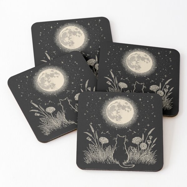 Item preview, Black Cat Moon Floral Aesthetic Men Women Kitten Halloween  designed and sold by kristianmkt.