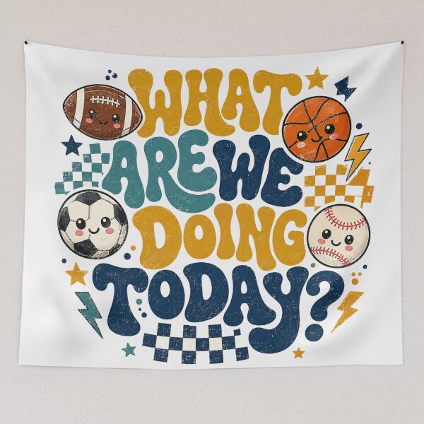 Item preview, What Are We Doing Today Funny PE Teacher Retro Kawaii Sports Balls designed and sold by Yellowriversss.